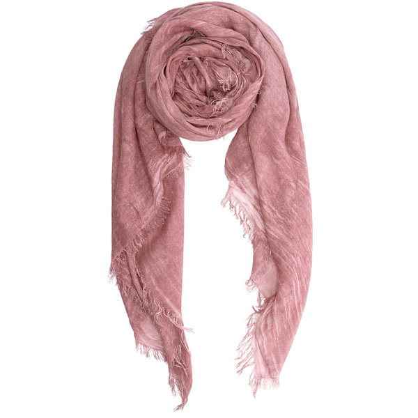 Oud roze gemêleerde sjaal van cashmy modal casual chique. Lichtgewicht en zacht met ruffles