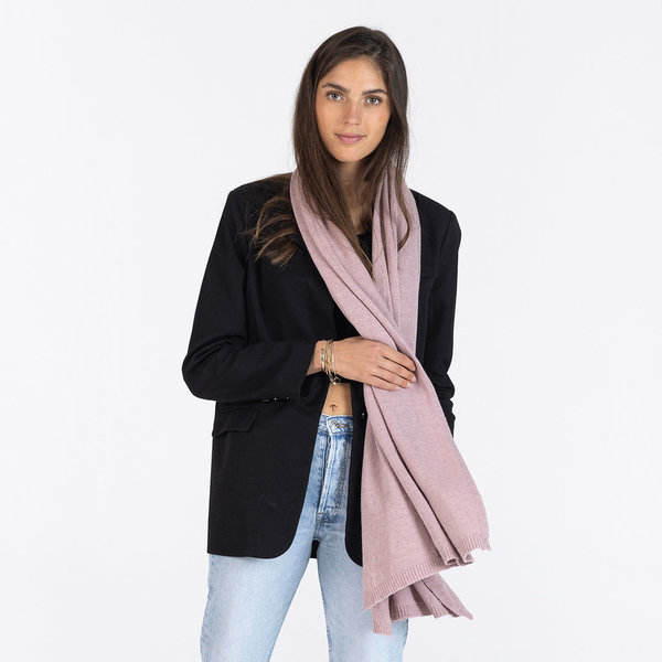 "LunaModi"-Old Pink-Oud Roze-Cashmere-Sjaal Dames-Sjaal Heren-190*70 cm-Made In Italy